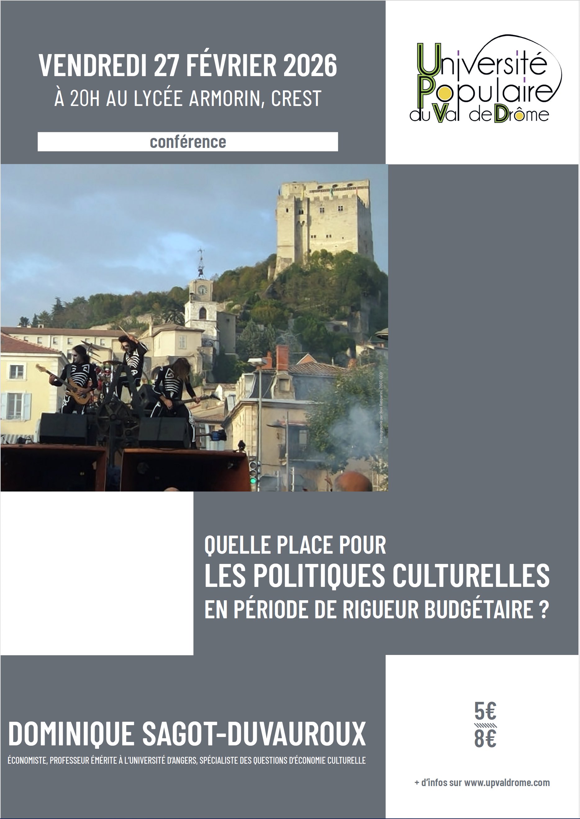 Affiche vendredi UPVD politiques culturelles