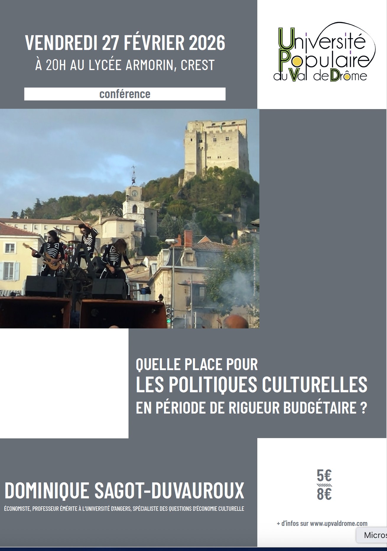 QUELLE PLACE POUR LES POLITIQUES CULTURELLES EN PÉRIODE DE RIGUEUR BUDGÉTAIRE ? Affiche_politiques_culturelles